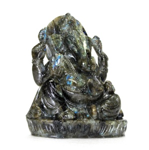 รูปปั้นพระพิฆเนศแกะสลักทางศาสนาทำด้วยมือศิลปะอัญมณีธรรมชาติสำหรับสะสมกำหนดขนาดเองได้มีอินเดีย - Product Image 2