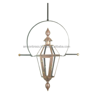 Lanterne à bougie décorative en fil métallique patiné antique avec poignée Porte-bougie fait à la main - Product Image 3