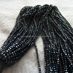 Cuentas de Espinela Negra Natural Suelta, Redondas y Facetadas de 2 mm, Coszcalt Exports India - Product Image 2