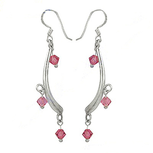 Exceptional Pink Cubic Zircon 925 <b>Silver</b> <b>Solid</b> Sterling Bold Affectionate Fancy <b>Earring</b> Jewellery Gift Women Diamond Pearl Main - Product Image 1