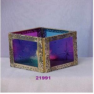 Bougeoir T-Light de vente chaude pour le support votif en verre de forme carrée de conception en métal fait à la main - Product Image 1
