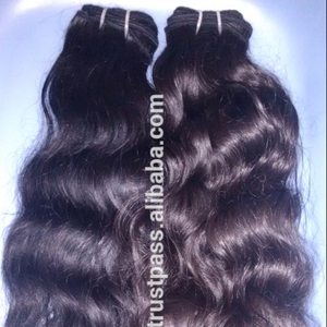 Cabello indio sin procesar 100% La mejor calidad Remy Bulk Wafting Raw Hair.Temple Cabello humano tejido de la India - Product Image 4