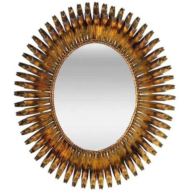 Sun Shaped Unique Designed Decorative Mirror Creative Unique Design Lavish Wall Mirror For Make Up Rooms