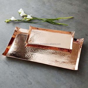 Hot Selling Modern Designed with Elegance Look Copper Hammered Round Thali 2025 - Product Image 3
