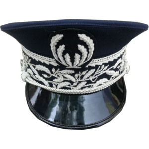 Gorra de Visera Bordada a Mano con Láminas de Oro para Rango de Director - Estilo Francés, Sombrero Ceremonial para Cine y Teatro, Azul Marino Oscuro, 100% Lana - Product Image 1
