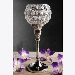 Impresionante calidad niquelado boda Mesa decoración Metal aluminio centro de mesa bola de cristal alambre galvanizado para venta al por mayor - Product Image 3