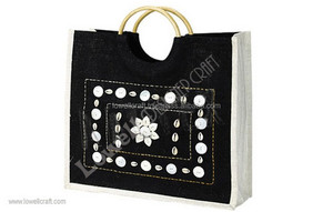 LOWELL <b>CRAFT</b> Embroidery Reusable Fashion Shopping <b>Bags</b> with Zipper Closure - Product Image 2