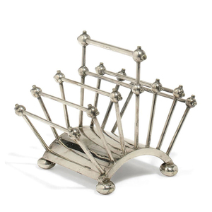 ชั้นวางขนมปังแบบตั้งสไตล์อังกฤษวินเทจชุบเงิน - Product Image 1