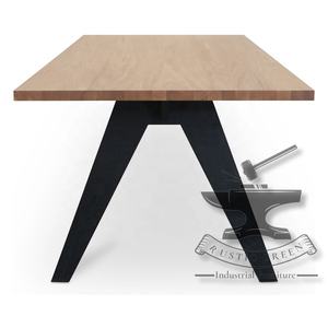 Mesa de comedor con patas de hierro y madera de acacia de diseño industrial moderno para sala de estar, nuevo estilo industrial - Product Image 4