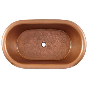 Nickel 1080 X 420 MM Luxury Copper Baby Bathtub 16 Gauge Polished Hammered Exterior Antique Bathtub with Hot Tub Features - Product Image 3