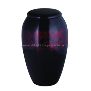 Hermosa urna roja de cremación de Brassworld India American Style Funeral Supplies - Product Image 3