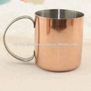 Tasse à mule classique de Moscou en cuivre 100% avec finition brillante fabriquée à la main par un fabricant indien pour les fêtes et les cadeaux - Product Image 6