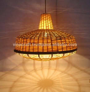 โคมไฟไฟฟ้าสไตล์วินเทจสำหรับใช้ในโรงแรมโคมไฟทอจากไม้ไผ่แบบเวียดนาม - Product Image 4