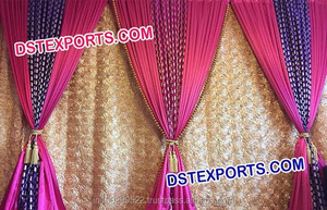 Purple Wedding Stage Backdrop for Decoration Embroidered Backdrop <b>Curtain</b> Wedding Stage Backdrop - Product Image 2