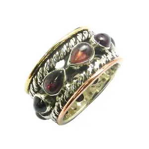 Pure 925 Sterling Silver Garnet Stone Meditation Ring Handmade Spinner Rings Wholesaler And Supplier