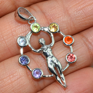 Colgante de plata de ley 925 con forma de Chakra Virtual, joyería de plata de la India, gran oferta - Product Image 4
