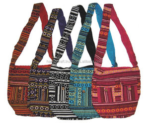 Eco Friendly Jhola Sling Indian Crossbody <b>Shoulder</b> Bag | Handmade Cotton Multipurpose Casual Travel Bag Adjustable <b>Strap</b> Durable - Product Image 1