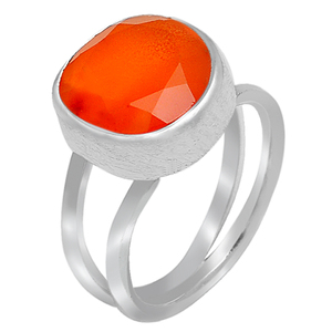 Anillo de dedo de cornalina roja de diseño impresionante Joyería de Plata de Ley 925 Anillos de piedras preciosas Fabricación al por mayor POR CASA DE PLATA. - Product Image 2