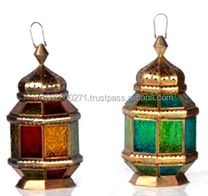Lámpara Marroquí de Hierro con Paneles de Vidrio Coloridos Hechos a Mano de Alta Calidad, Lámpara Colgante Marroquí - Product Image 3