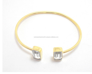 กำไลข้อมือหินควอตซ์คริสตัลพร้อมชุบทองปรับได้ดีไซน์ใหม่กำไลข้อมือของขวัญแฟชั่น - Product Image 2