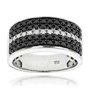 0,70 карат мужские натуральный черный и белый бриллиант обручальное кольцо 14k, покрыто настоящим золотом, черный кольцо с бриллиантом