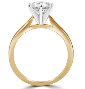 14K Multi-Tone <b>Gold</b> 0.50TCW Real Round Excellent Solitaire Prong <b>Set</b> Women's Diamond Wedding <b>Ring</b> - Product Image 2