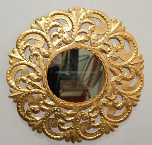 Miroir mural plaqué or, 10 pièces, décoratif, pour la maison - Product Image 1