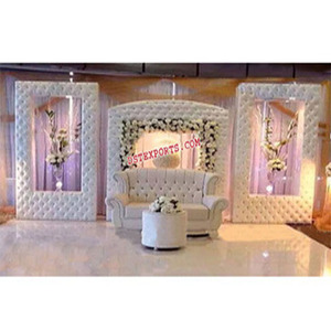 แผ่นหนังติดผนังสำหรับเวทีงานแต่งงานงานแต่งงานแบบตะวันตกตกแต่งเวทีแคนาดาดอกไม้เวทีงานแต่งงาน - Product Image 1