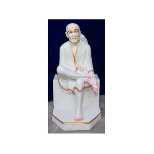 Estatua de piedra blanca Sai Baba - Product Image 1