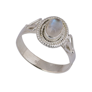 5X7mm Oval Plain Rainbow Moonstone Gemstone Sólido 925 Anillo de plata esterlina Joyería hecha a mano para aniversario de bodas para mujeres. - Product Image 2