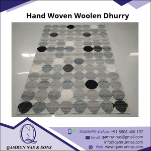 Magnifiques tapis Dhurry réversibles en laine, tissés à la main, modernes, à tissage plat, antidérapants, adaptés aux animaux domestiques, tapis de prière, nouveauté, à prix abordable - Product Image 2
