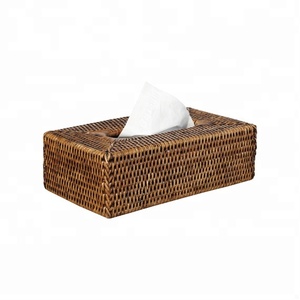 Handmade <b>Rattan</b> Tissue <b>Box</b> Natural <b>Rattan</b> <b>Storage</b> Cover for Home Decor Wholesale Customizable Eco Friendly Durable from Vietnam - Product Image 1