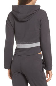 Chándal con estilo para mujer, ropa deportiva de manga larga, top corto con capucha, sudadera, novedad - Product Image 3