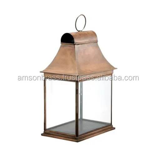 Dekoratif asılı Metal fener masa lambası dekor lüks tasarım Metal mum fener bakır antika el yapımı