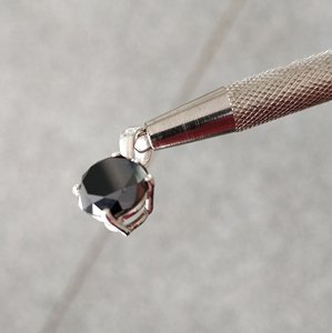 Pendentif Diamant 2.00 Carat Fabriqué en Or Blanc 14k Pendentif Solitaire Diamant Noir Pendentif Halo Diamant Noir Or Massif 14k - Product Image 3