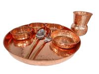 Service de Table en cuivre, vente en gros, 5 pièces, fournisseur indien