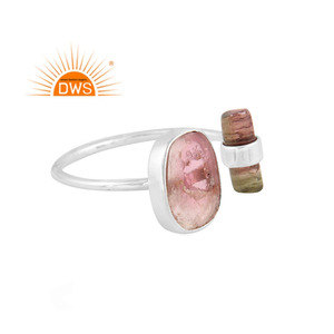 Anillo apilable de piedras preciosas de turmalina Bio Natural de Plata de Ley 925 más vendido, joyería personalizada para mujer, regalo para ella - Product Image 2