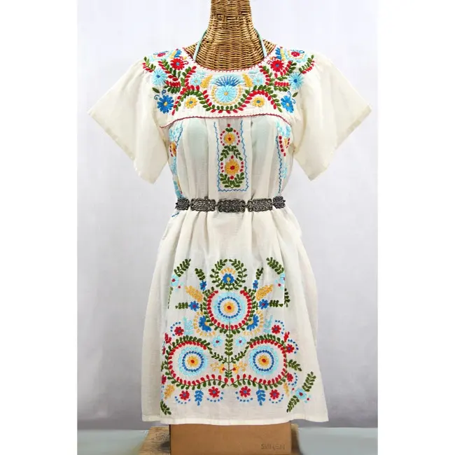 wholesale price Split-sleeve Embroidered Dress Mexican Dresses Tunic/dress