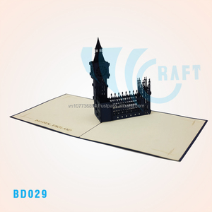 Big ben 3d card Building fait à la main vietnam découpé au laser - Product Image 1