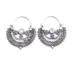 ต่างหูแบบห่วงลายรุ้งและสายรุ้งสไตล์วินเทจสไตล์โบฮีเมียนสเตอร์ลิงเงินชุบเพชรไข่มุกสำหรับงานแต่งงานของขวัญที่ยอดเยี่ยมไอเดีย - Product Image 2