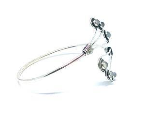 กำไลข้อมือหินมูนสโตนหกชิ้นกำไลข้อมือทำมือสีเงิน - Product Image 2