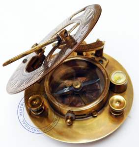 ของเก่าทองเหลืองแบบชาวเรือเข็มทิศแบบนาฬิกาแดด Hatton Garden งานฝีมือโลหะสะสมจากโลกการเดินเรือเข็มทิศนาฬิกาแดด - Product Image 5