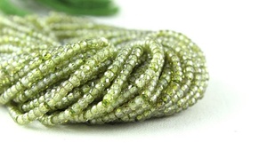 16 "de largo 1 filamento Natural verde oliva oscuro de piedras preciosas de circón Rondelle cuentas pulsera de la joyería de pendiente de collar - Product Image 5