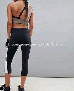 Mallas de entrenamiento de yoga para mujer, medias de nailon y poliéster con diseño personalizado, color negro, venta al por mayor - Product Image 3