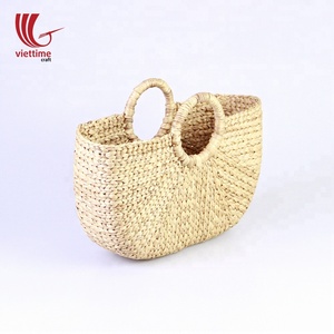 Venta al por mayor bolso de playa de jacinto de agua ecológico Estilo Vintage con adornos florales borla de perlas cierre abierto en Vietnam - Product Image 4