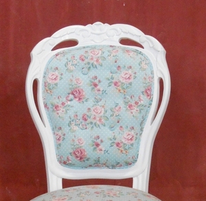 Silla de comedor de madera tallada de caoba, mueble estilo francés - Product Image 4