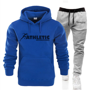 Chándales de hombre de color gris personalizados, diseño de logotipo impreso bordado de alta calidad, Jersey de algodón 100%, chándal deportivo de invierno para hombre - Product Image 2