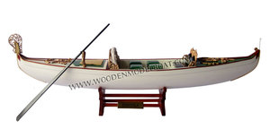Góndola Veneciana Pintada en Crema (Estilo # 2) MODELO DE BARCO DE MADERA - MODELO DE ARTESANÍA EN MADERA Regalos Originales - Product Image 2