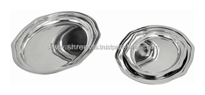 Plateau alimentaire rond minimaliste en acier inoxydable de qualité alimentaire, écologique - Product Image 6