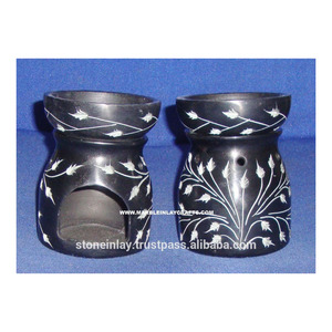Designer Soapstone Aroma Oil Burner, Beautiful Fragrance Oil <b>Diffuser</b> - Product Image 1